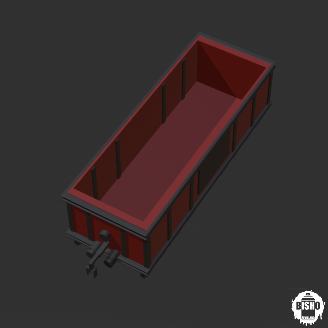 Image VAGONETA DE TREN DE MERCANCÍAS Y DE CARGA EN ARCHIVO DIGITAL STL PARA IMPRESIÓN 3D