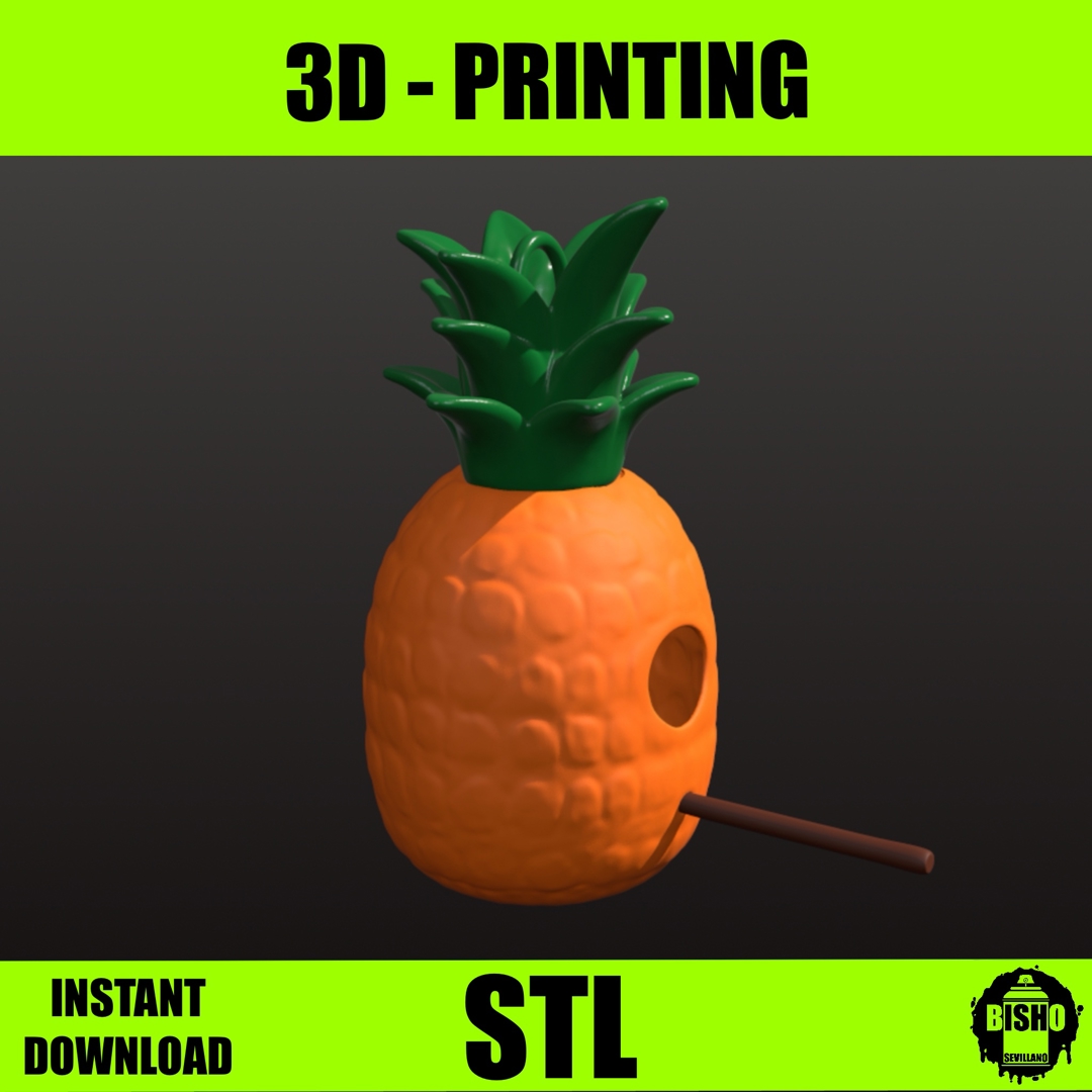 Image CASA DE PÁJAROS EN FORMA DE PIÑA DESMONTABLE PARA VER DENTRO, ARCHIVO DIGITAL STL
