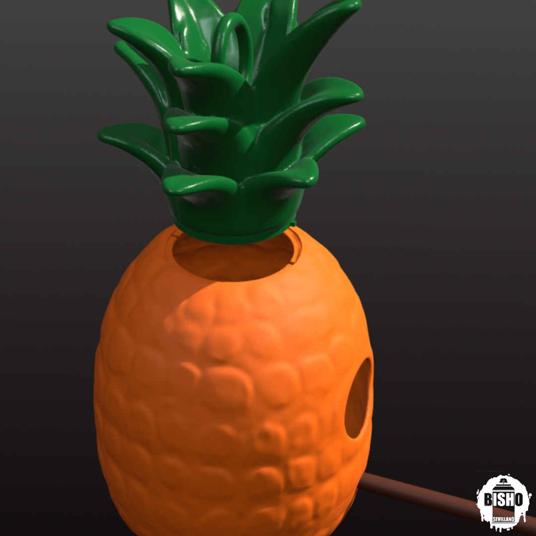 Image CASA DE PÁJAROS EN FORMA DE PIÑA DESMONTABLE PARA VER DENTRO, ARCHIVO DIGITAL STL