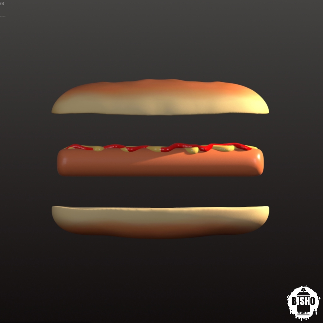 Image HOT DOG - PERRITO CALIENTE, ARCHIVO DIGITAL PARA IMPRESIÓN 3D ,COMIDA , FOTOS, EN STL