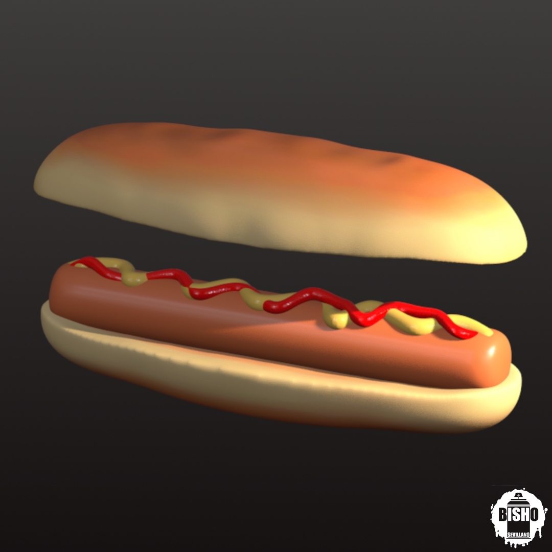 Image HOT DOG - PERRITO CALIENTE, ARCHIVO DIGITAL PARA IMPRESIÓN 3D ,COMIDA , FOTOS, EN STL