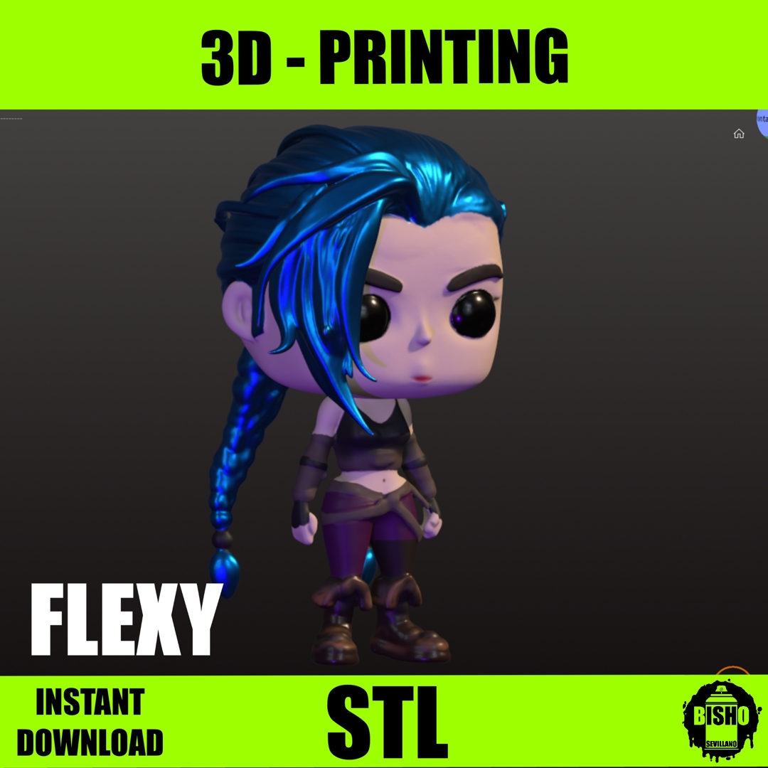 Image JINX Arcane ,archivo digital STL figura funko pop articulado para coleccionar