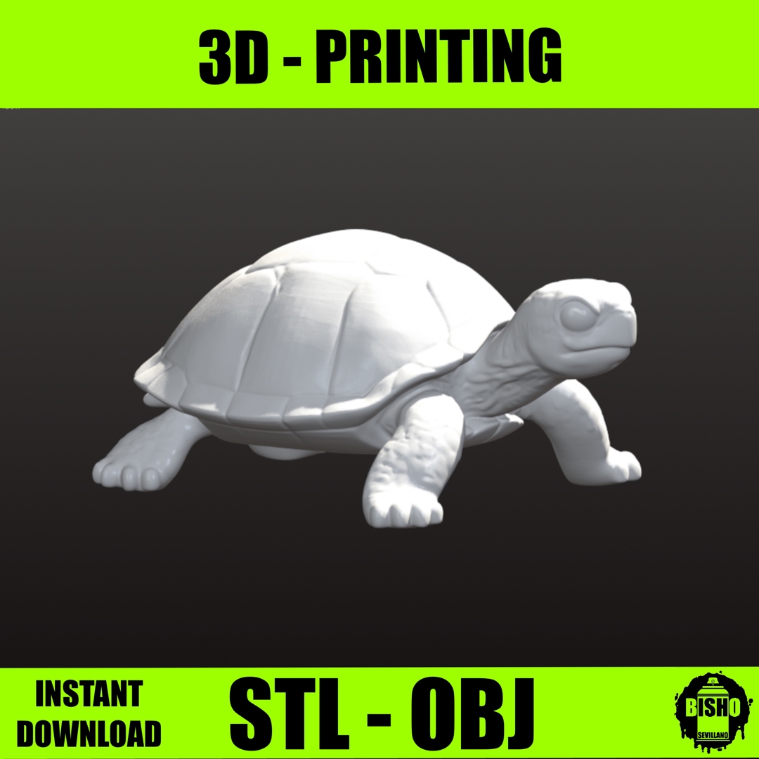 Image Diseño digital de Tortuga 3D, Archivo STL y OBJ, para impresión 3D