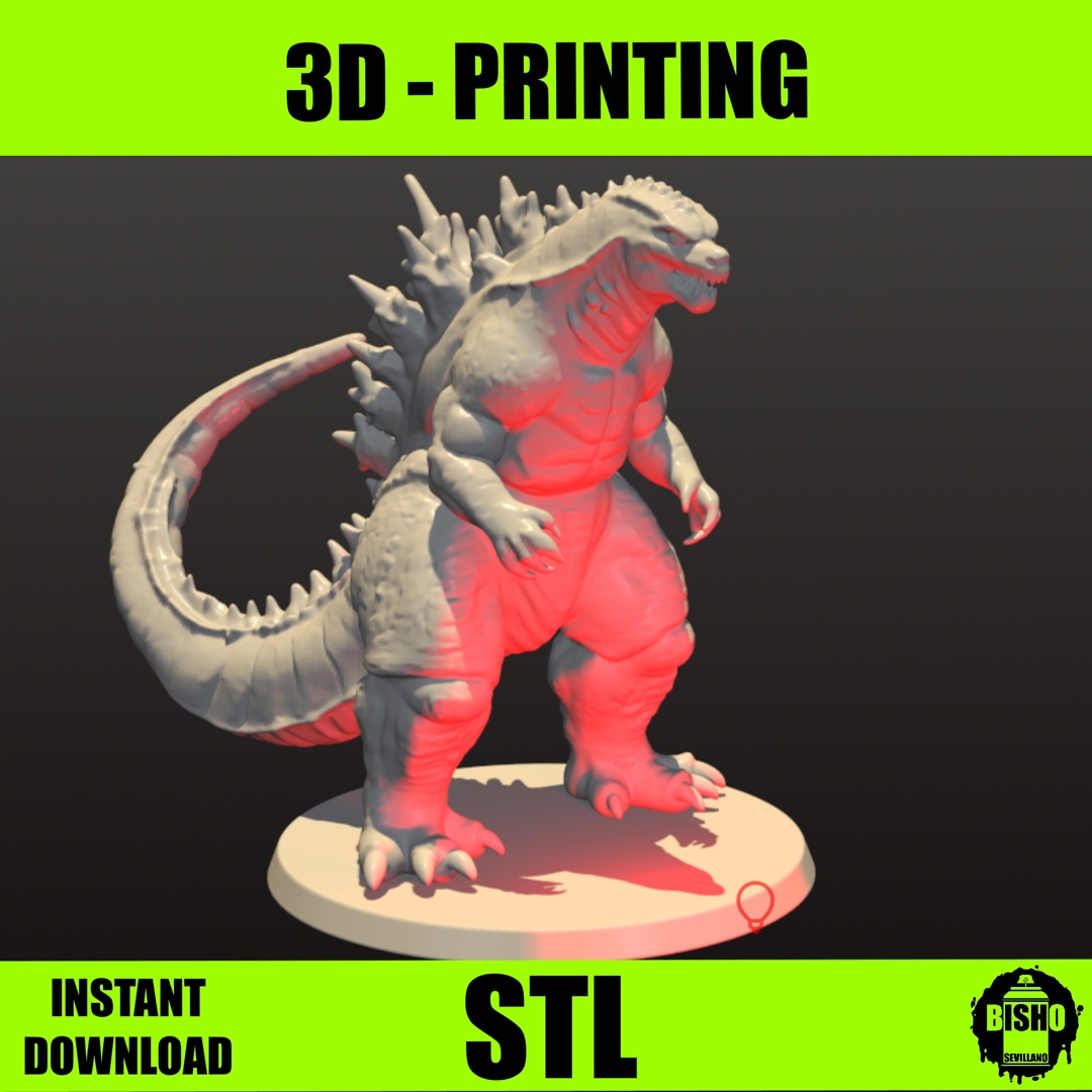 Image GODZILLA DIGITAL STL AND OBJ FILE FOR 3D PRINTING, FIGURE FOR COLLECTION