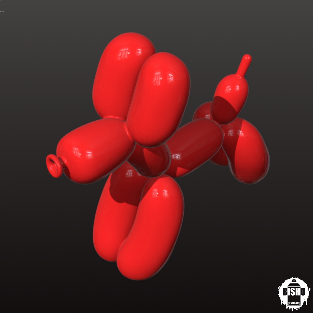 Image Balloon Dog, STL digital file for 3D printing, miniature toy for collection and decoration