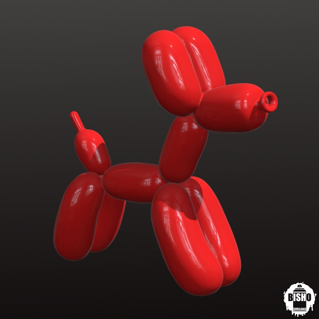 Image Balloon Dog, STL digital file for 3D printing, miniature toy for collection and decoration