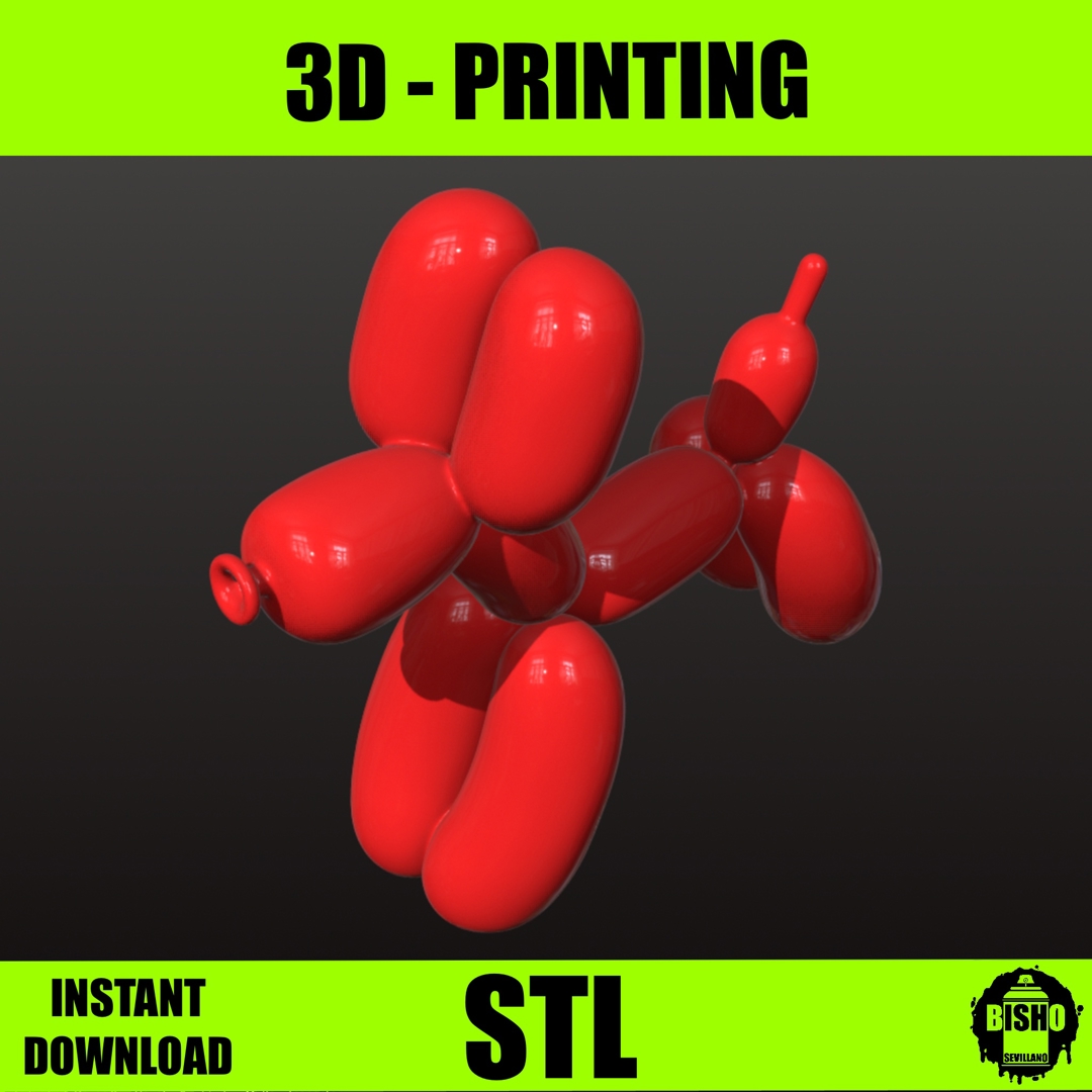 Image Balloon Dog, STL digital file for 3D printing, miniature toy for collection and decoration