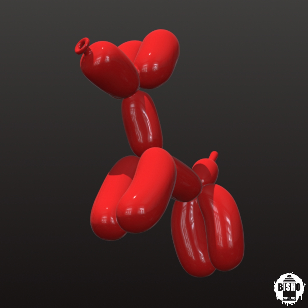 Image Balloon Dog, STL digital file for 3D printing, miniature toy for collection and decoration
