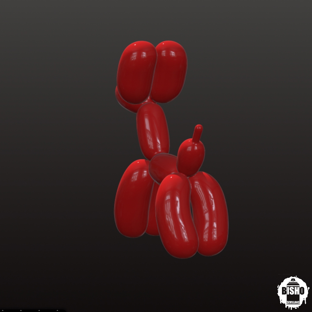 Image Balloon Dog, STL digital file for 3D printing, miniature toy for collection and decoration