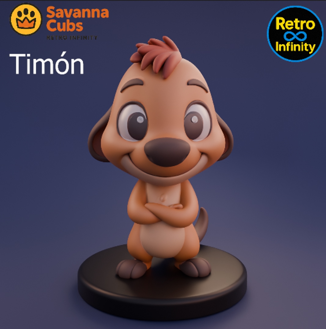 Image Pack Savanna Cubs (Básico) – 8 figuras 3D estilo Retro Infinity (90 mm) | vinyl collectible