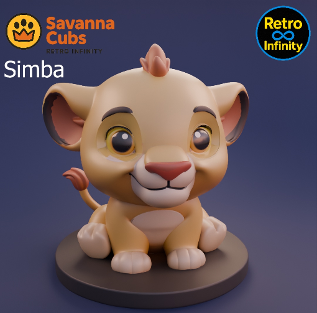 Image Pack Savanna Cubs (Básico) – 8 figuras 3D estilo Retro Infinity (90 mm) | vinyl collectible