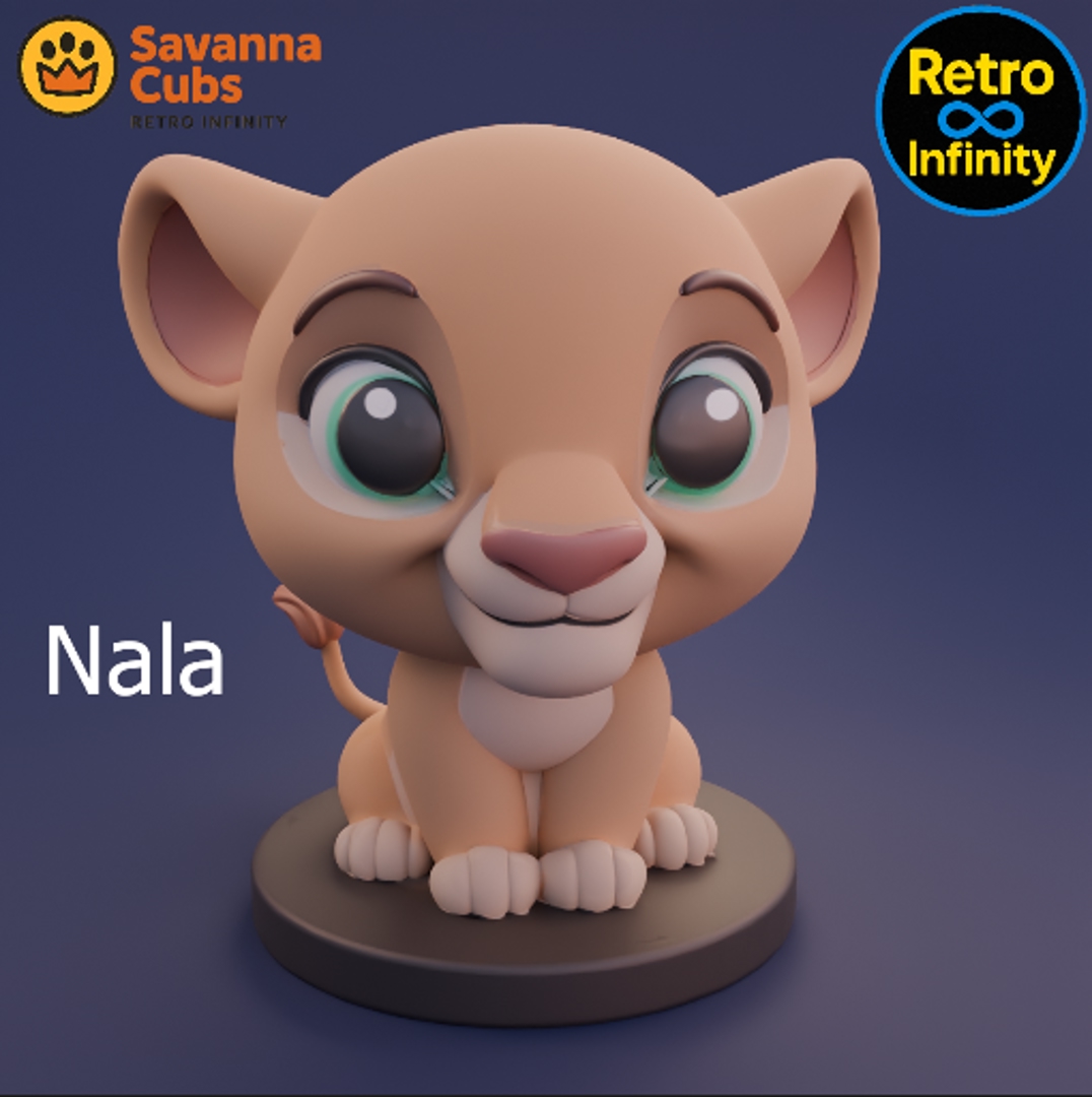 Image Pack Savanna Cubs (Básico) – 8 figuras 3D estilo Retro Infinity (90 mm) | vinyl collectible