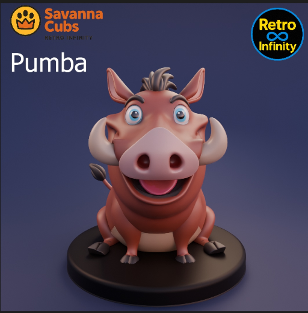 Image Pack Savanna Cubs (Básico) – 8 figuras 3D estilo Retro Infinity (90 mm) | vinyl collectible
