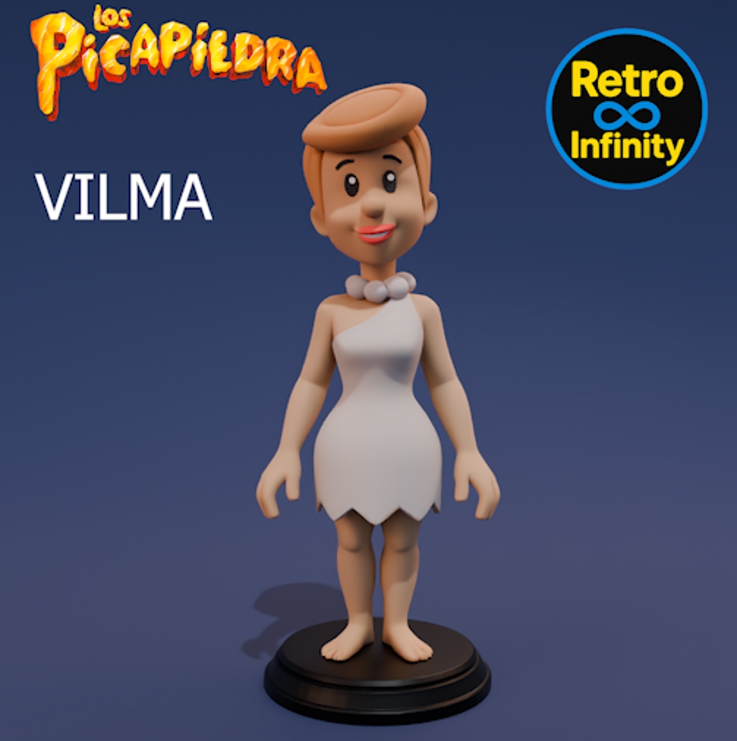 Image Pack Los Picapiedra / The Flintstones – Set coleccionable 3D estilo Retro Infinity (90 mm) | vinyl collectible – 7 figuras
