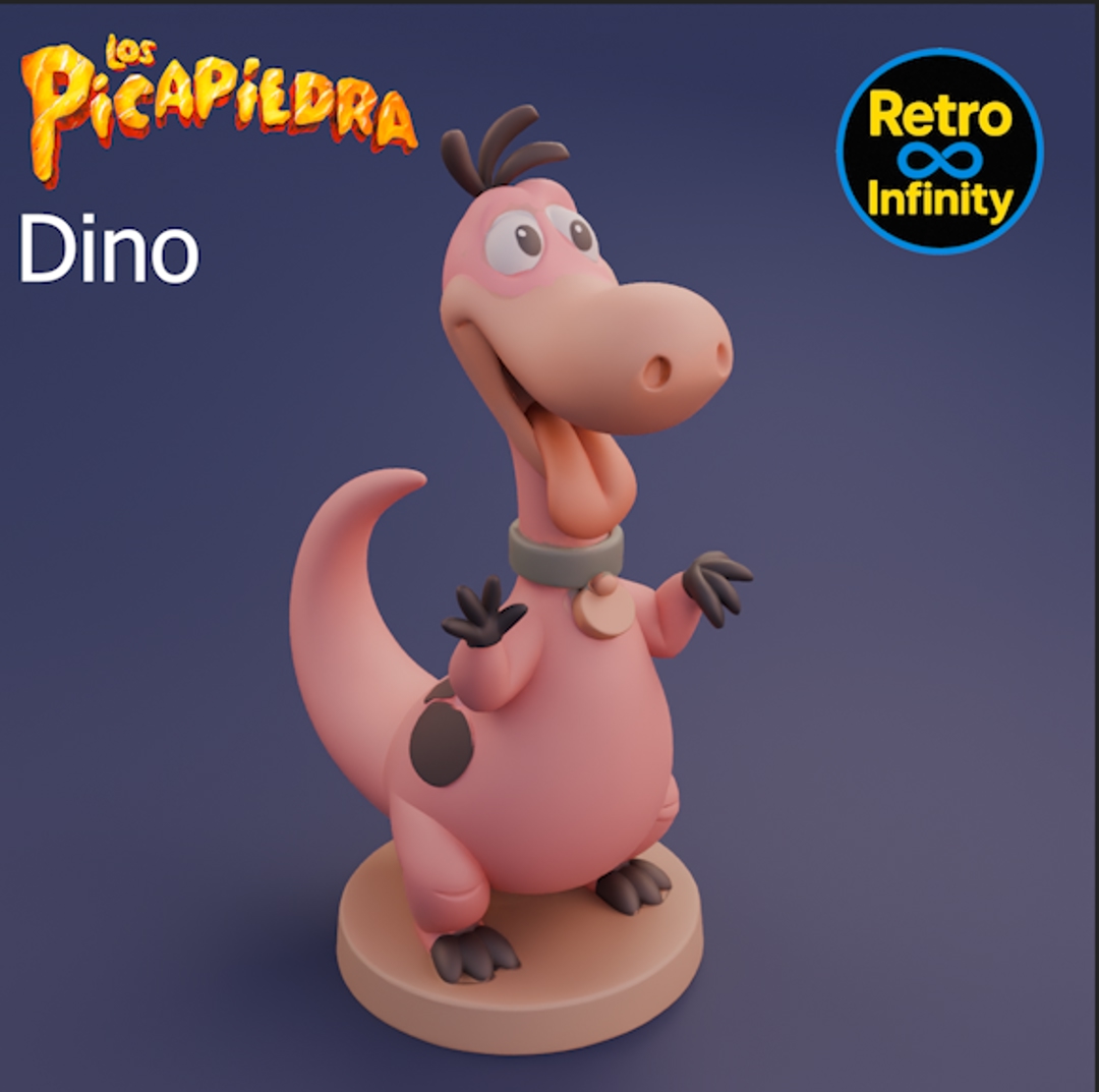 Image Pack Los Picapiedra / The Flintstones – Set coleccionable 3D estilo Retro Infinity (90 mm) | vinyl collectible – 7 figuras