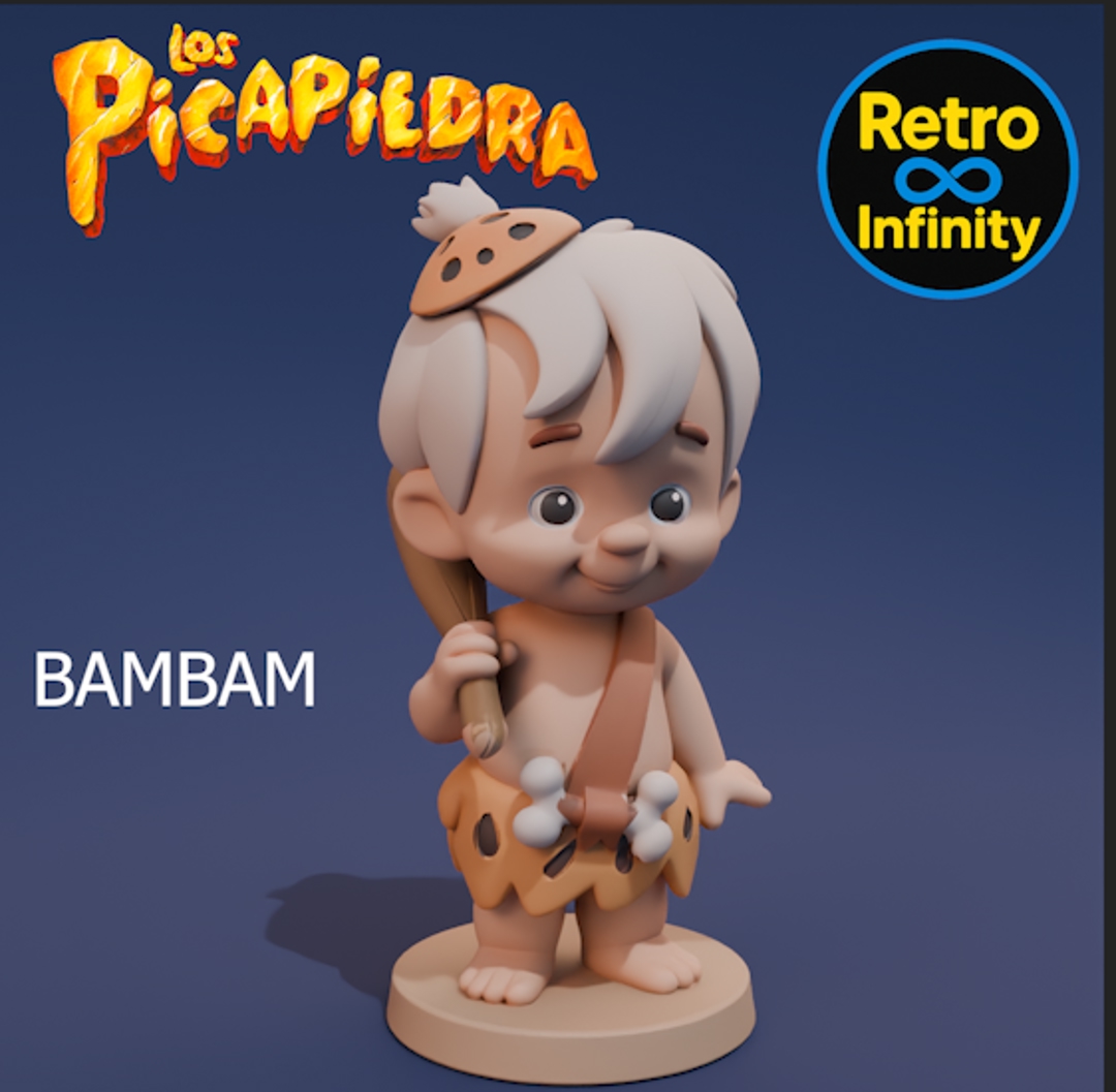 Image Pack Los Picapiedra / The Flintstones – Set coleccionable 3D estilo Retro Infinity (90 mm) | vinyl collectible – 7 figuras