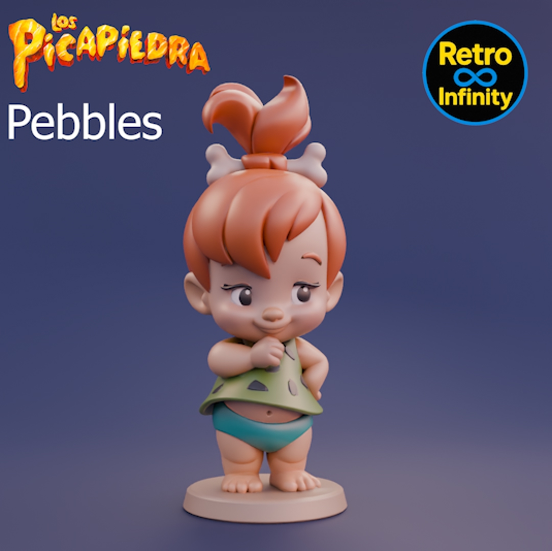 Image Pack Los Picapiedra / The Flintstones – Set coleccionable 3D estilo Retro Infinity (90 mm) | vinyl collectible – 7 figuras