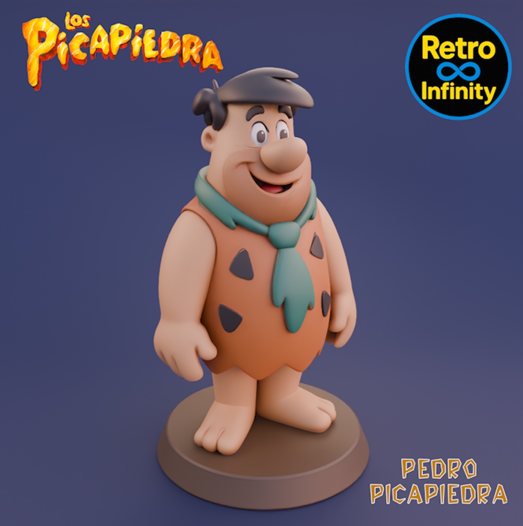 Image Pack Los Picapiedra / The Flintstones – Set coleccionable 3D estilo Retro Infinity (90 mm) | vinyl collectible – 7 figuras