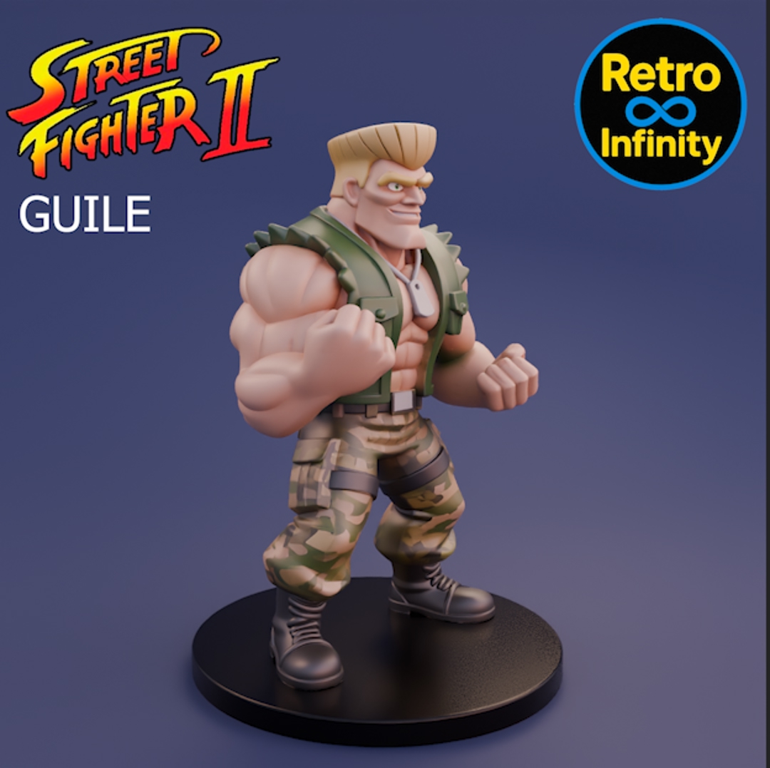 Image Pack Street Fighter II – Set 3D estilo Retro Infinity (90 mm) | vinyl collectible – 8 figuras con base