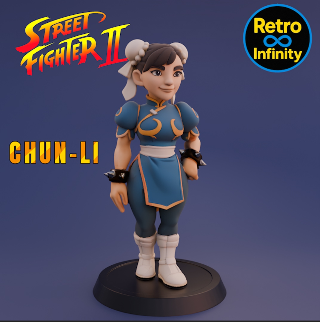 Image Pack Street Fighter II – Set 3D estilo Retro Infinity (90 mm) | vinyl collectible – 8 figuras con base