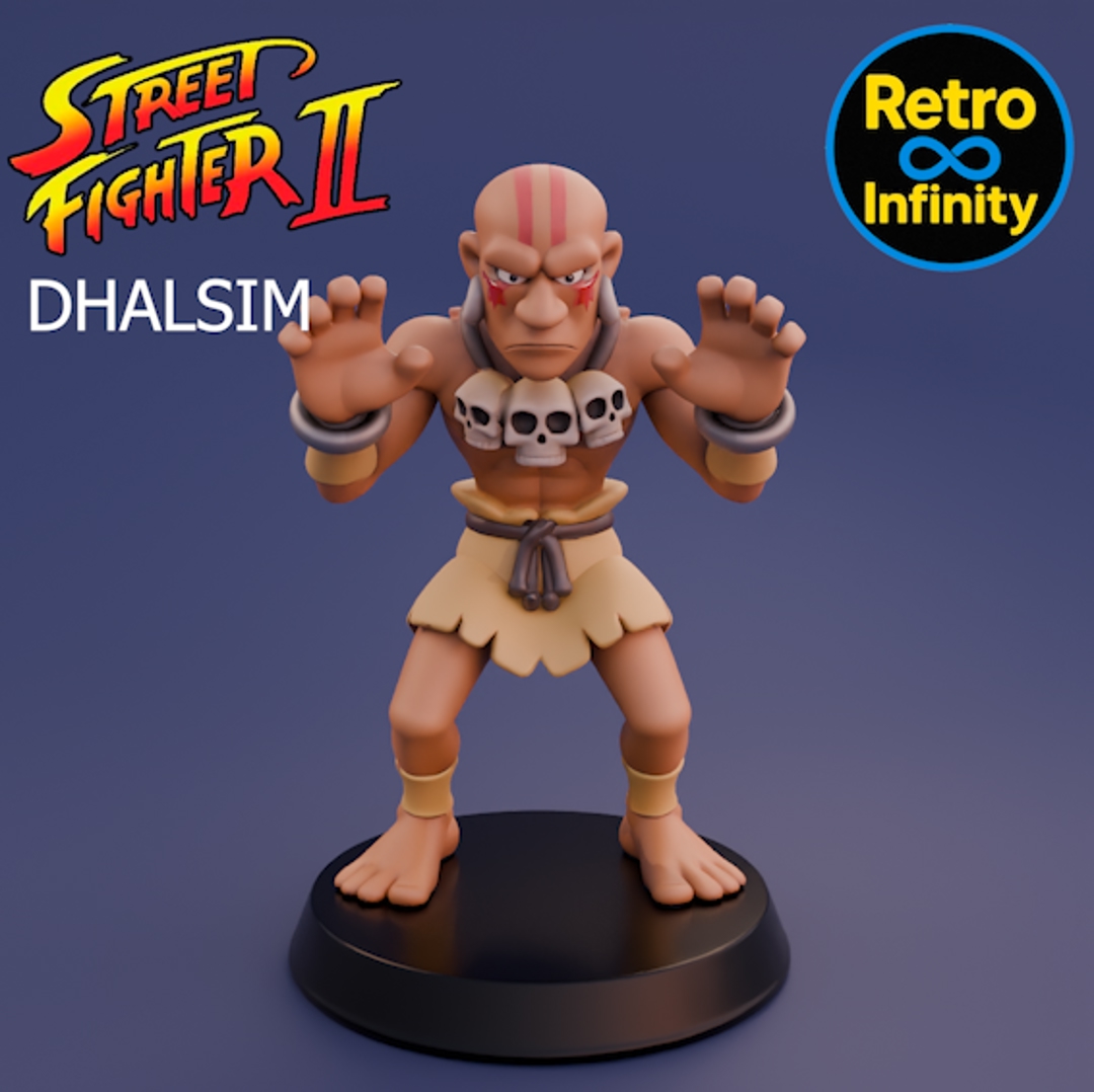 Image Pack Street Fighter II – Set 3D estilo Retro Infinity (90 mm) | vinyl collectible – 8 figuras con base