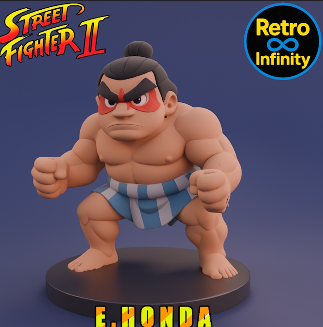 Image Pack Street Fighter II – Set 3D estilo Retro Infinity (90 mm) | vinyl collectible – 8 figuras con base