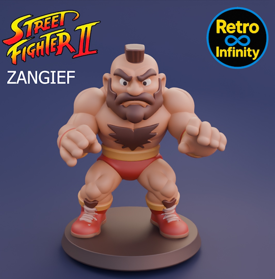 Image Pack Street Fighter II – Set 3D estilo Retro Infinity (90 mm) | vinyl collectible – 8 figuras con base