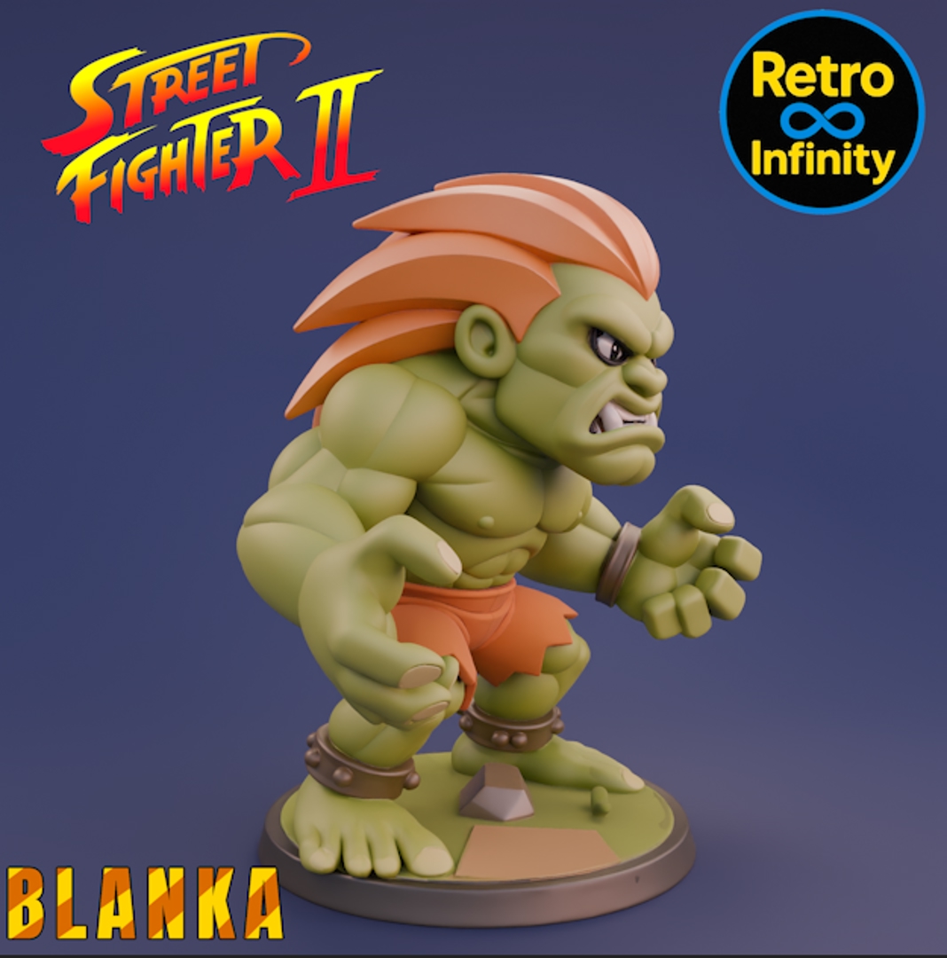 Image Pack Street Fighter II – Set 3D estilo Retro Infinity (90 mm) | vinyl collectible – 8 figuras con base
