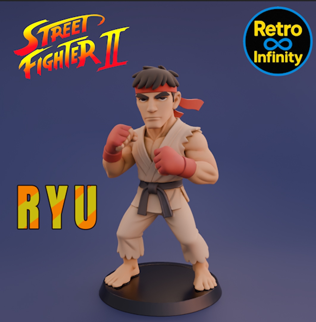 Image Pack Street Fighter II – Set 3D estilo Retro Infinity (90 mm) | vinyl collectible – 8 figuras con base