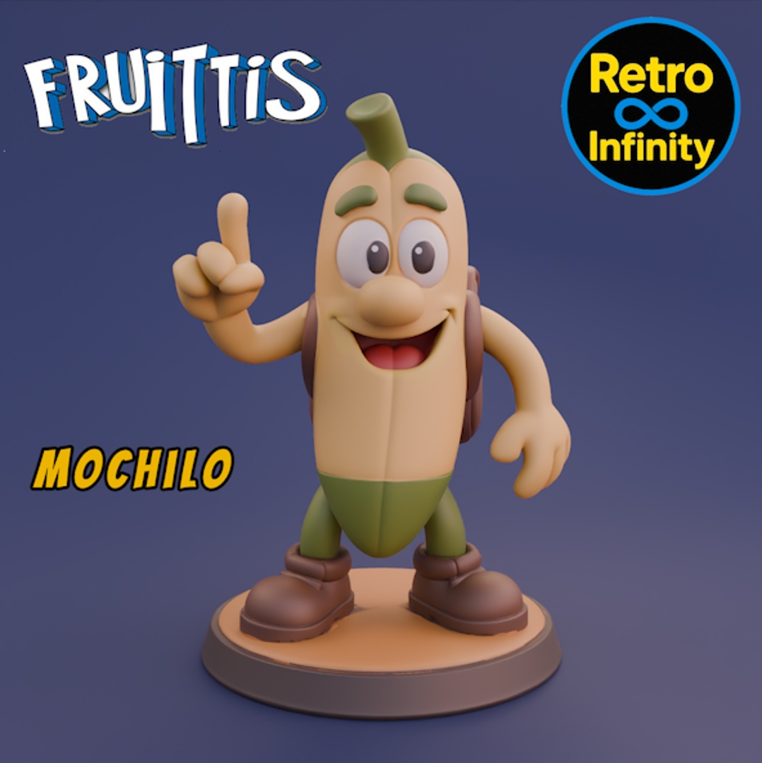 Image Pack Fruittis – Set coleccionable 3D estilo Retro Infinity (90 mm) | vinyl collectible – 8 figuras (STL único por figura)