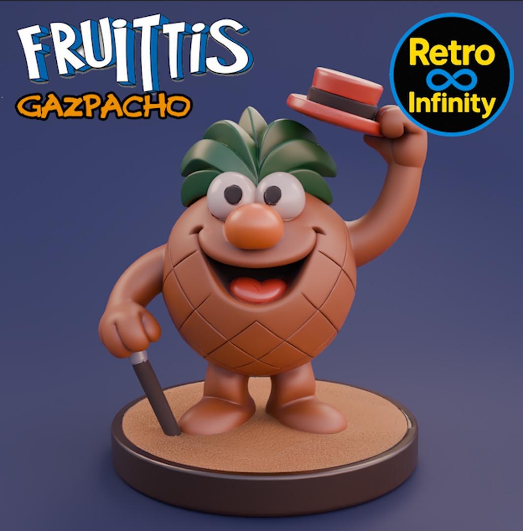 Image Pack Fruittis – Set coleccionable 3D estilo Retro Infinity (90 mm) | vinyl collectible – 8 figuras (STL único por figura)