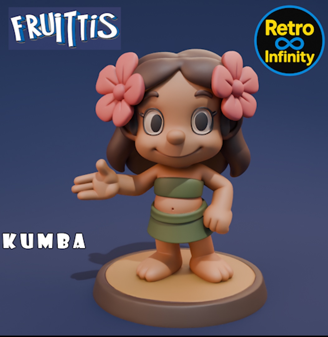 Image Pack Fruittis – Set coleccionable 3D estilo Retro Infinity (90 mm) | vinyl collectible – 8 figuras (STL único por figura)