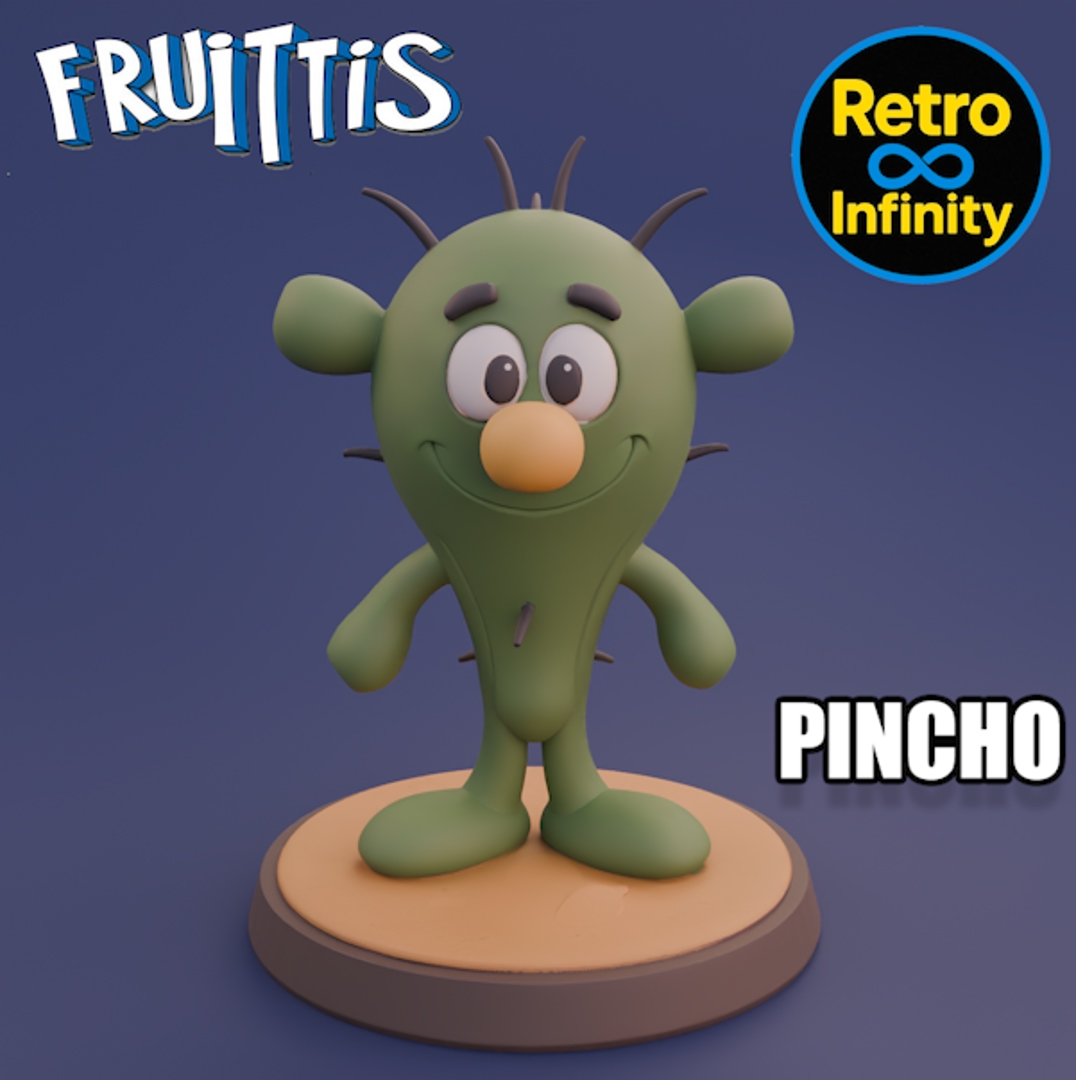 Image Pack Fruittis – Set coleccionable 3D estilo Retro Infinity (90 mm) | vinyl collectible – 8 figuras (STL único por figura)