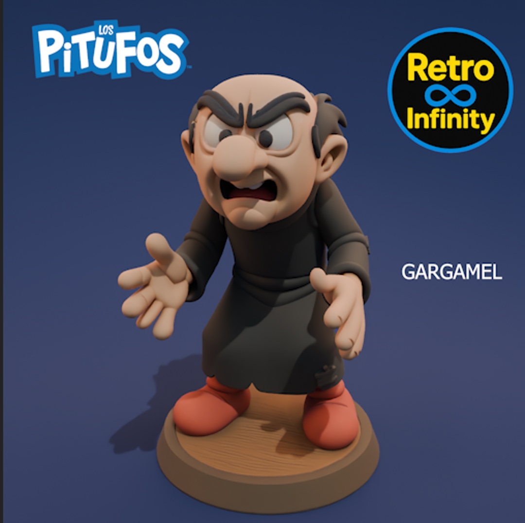 Image Pack Los Pitufos / The Smurfs – Set coleccionable 3D estilo Retro Infinity (90 mm) | vinyl collectible – 8 figuras