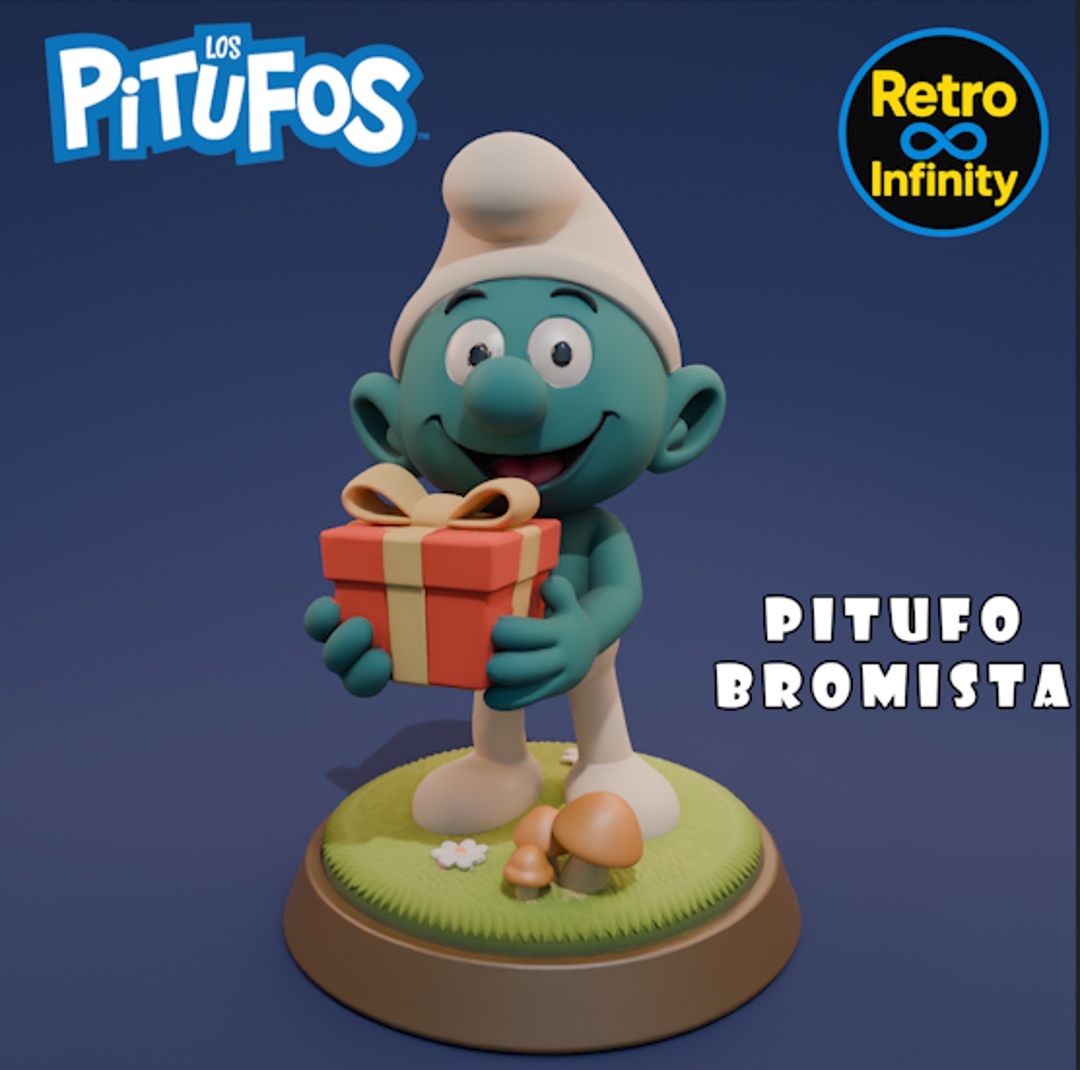 Image Pack Los Pitufos / The Smurfs – Set coleccionable 3D estilo Retro Infinity (90 mm) | vinyl collectible – 8 figuras
