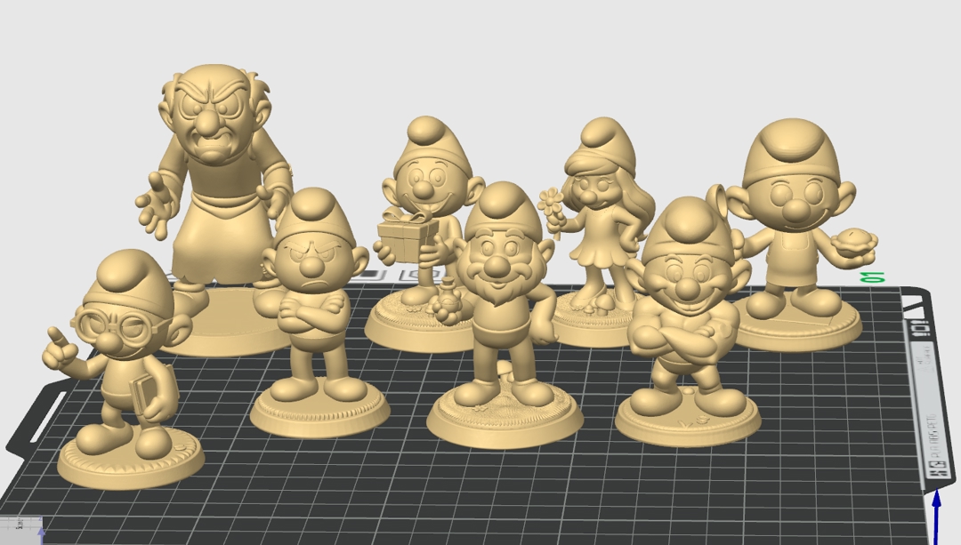 Image Pack Los Pitufos / The Smurfs – Set coleccionable 3D estilo Retro Infinity (90 mm) | vinyl collectible – 8 figuras