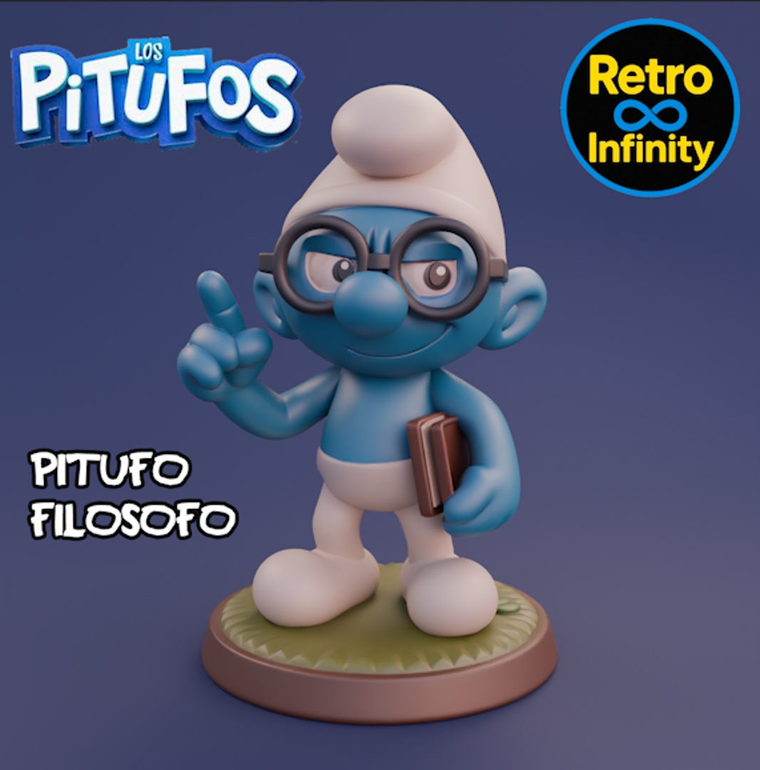 Image Pack Los Pitufos / The Smurfs – Set coleccionable 3D estilo Retro Infinity (90 mm) | vinyl collectible – 8 figuras