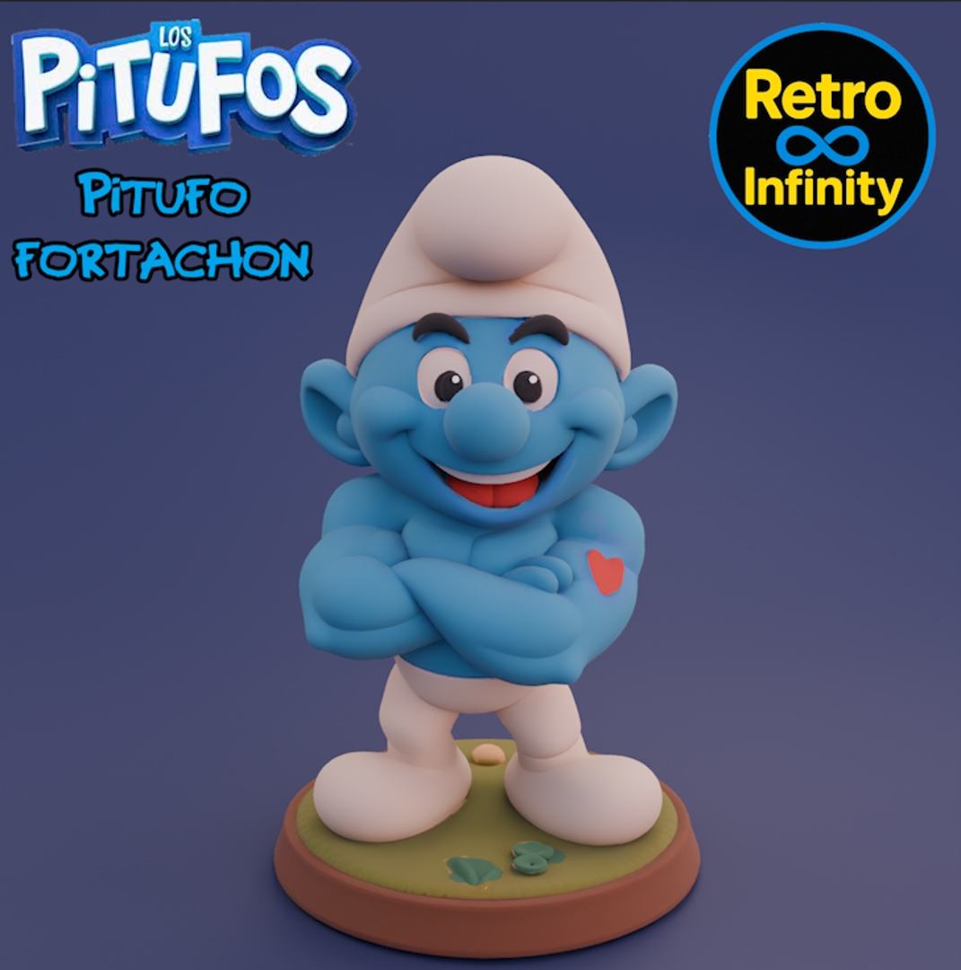 Image Pack Los Pitufos / The Smurfs – Set coleccionable 3D estilo Retro Infinity (90 mm) | vinyl collectible – 8 figuras