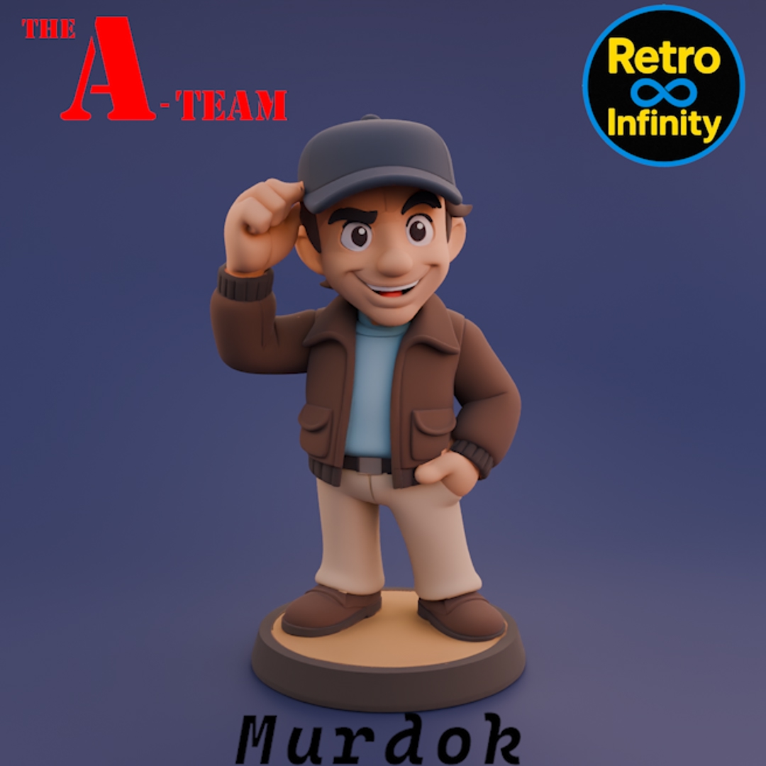 Image Pack Equipo A / The A-Team – Set coleccionable 3D estilo Retro Infinity (90 mm) | vinyl collectible – 5 figuras + vehículo