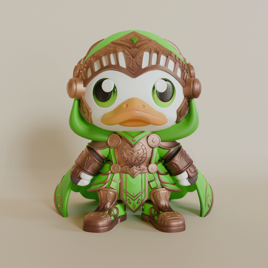 Image medieval green duck warrior