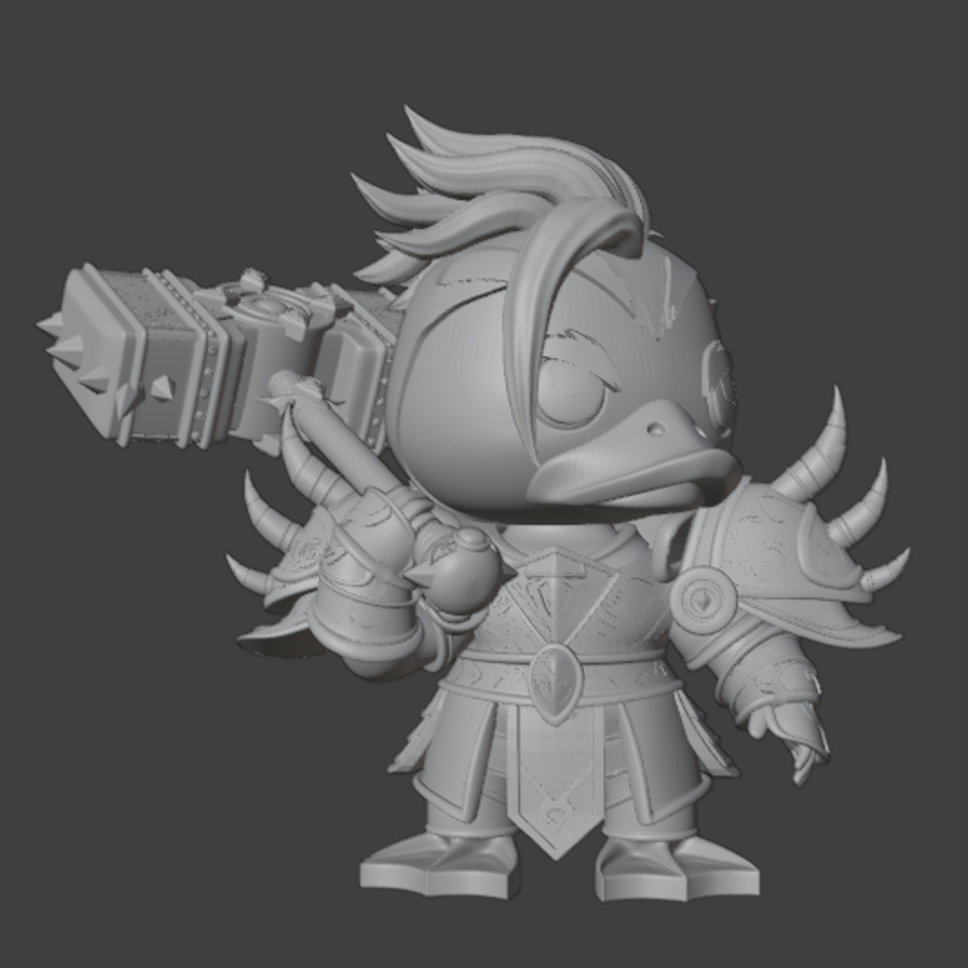 Image warrior duck with war hammer