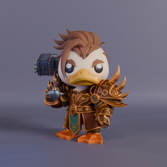Image warrior duck with war hammer