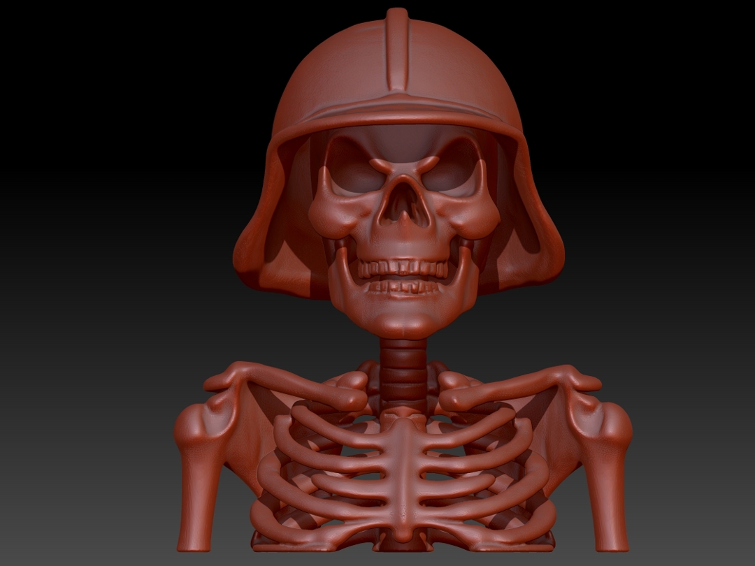 Image skeleton with helmet