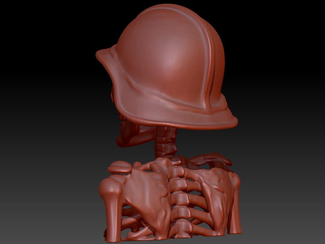 Image skeleton with helmet