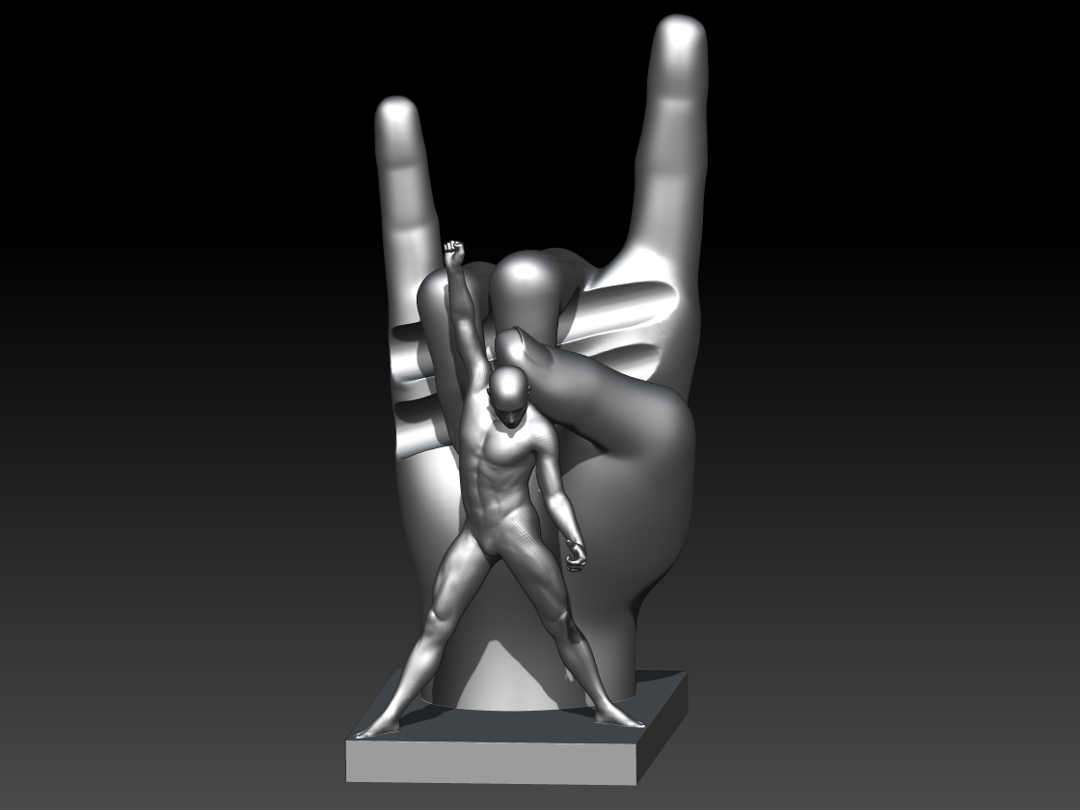 Image THE DRUMSTICK HOLDER HAND ROCK STAR POSE 1.6CM