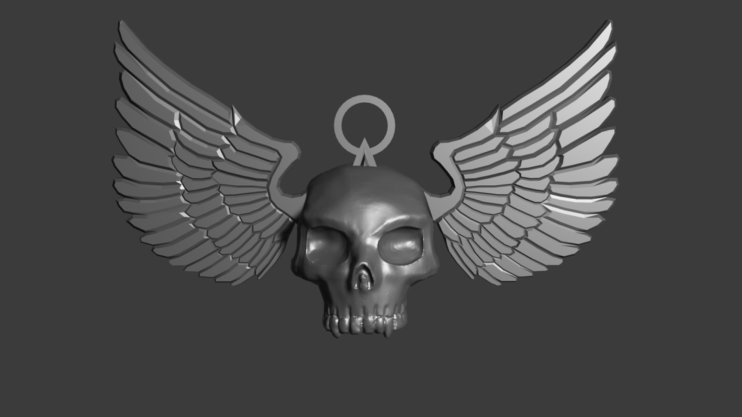 Image winged skull pendant