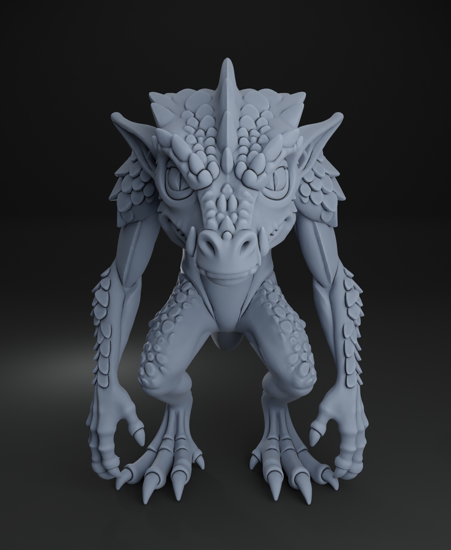 Image Draconic Kobold + Free Dragon skull Warhammer - 5e DnD Wargame Tabletop RPG
