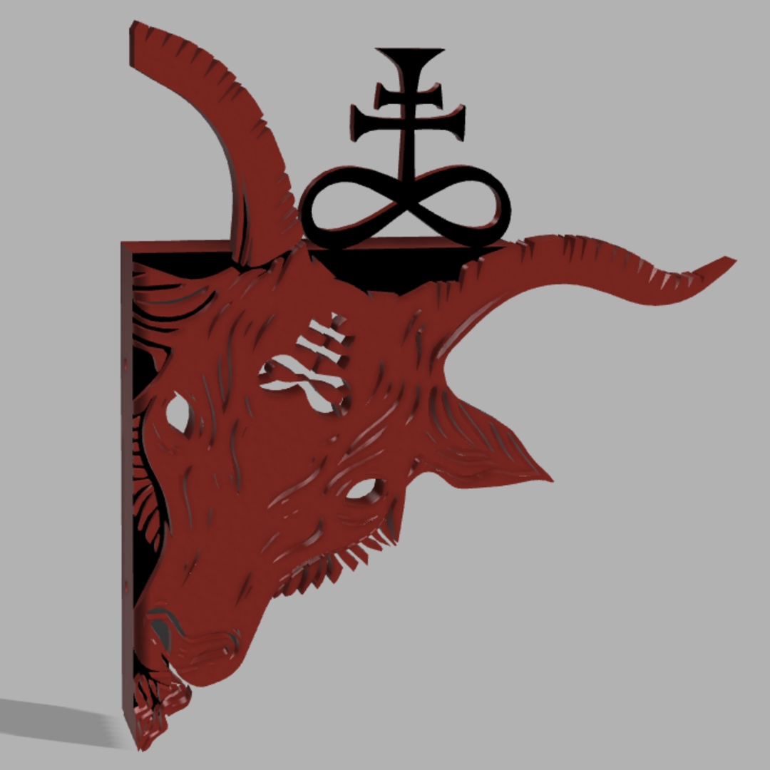 Image Mensula Soporte Baphomet - para estantes en pared