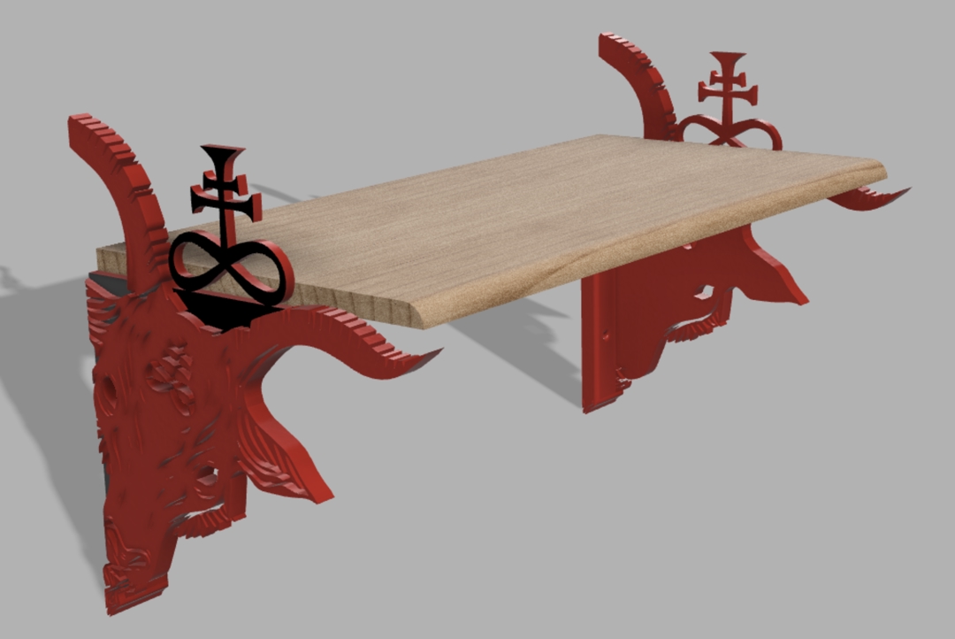 Image Mensula Soporte Baphomet - para estantes en pared