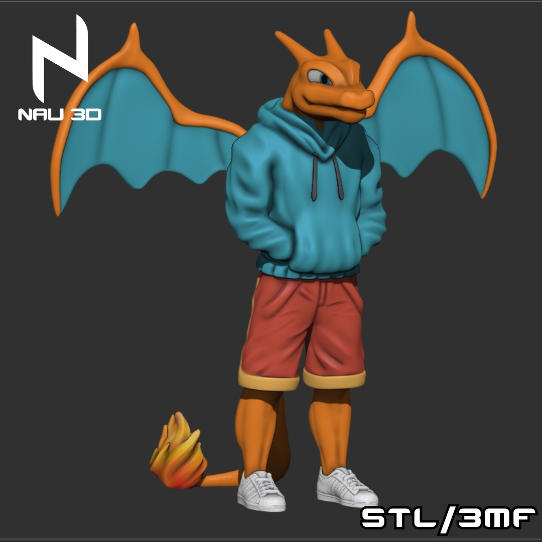 Image Charizard Urban Vibes Fan Art / 3MF Multicolor / Divide Parts
